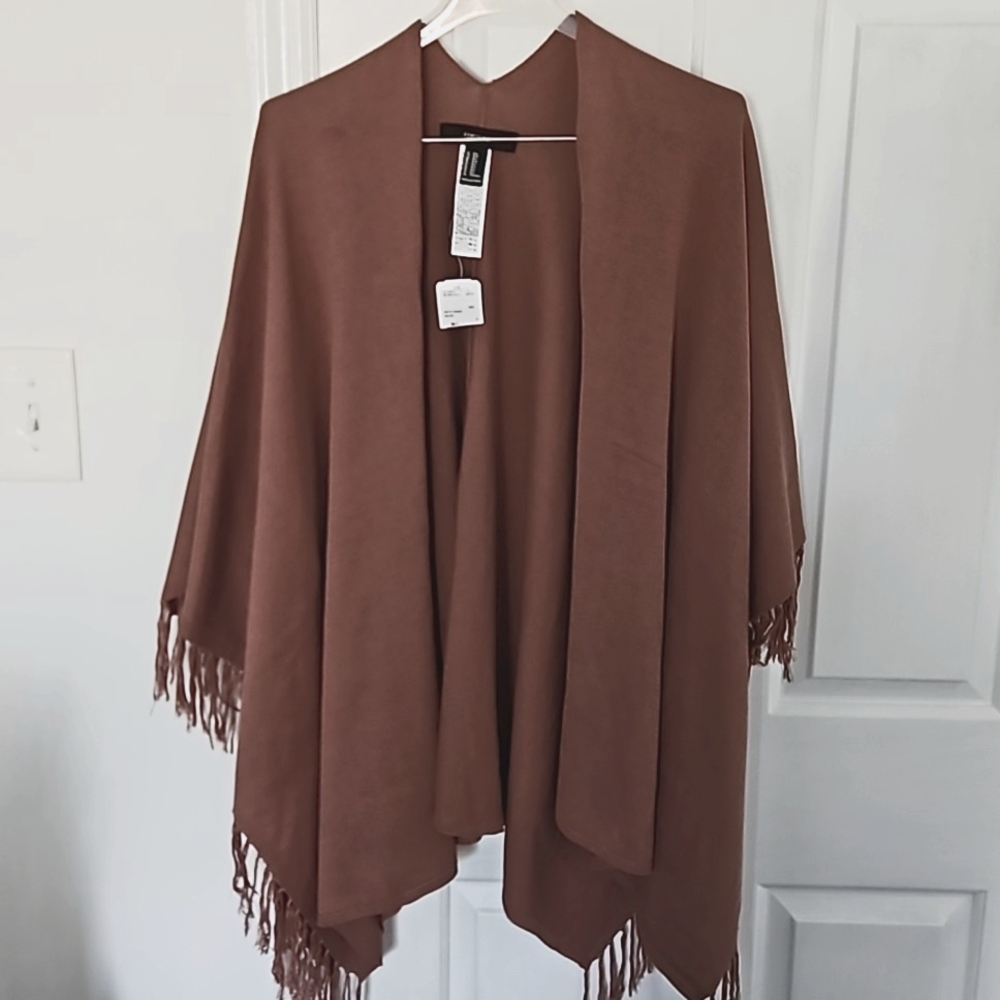 NWT FOREVER 21 Fringed Sweater/Shawl Size M/L Mauve